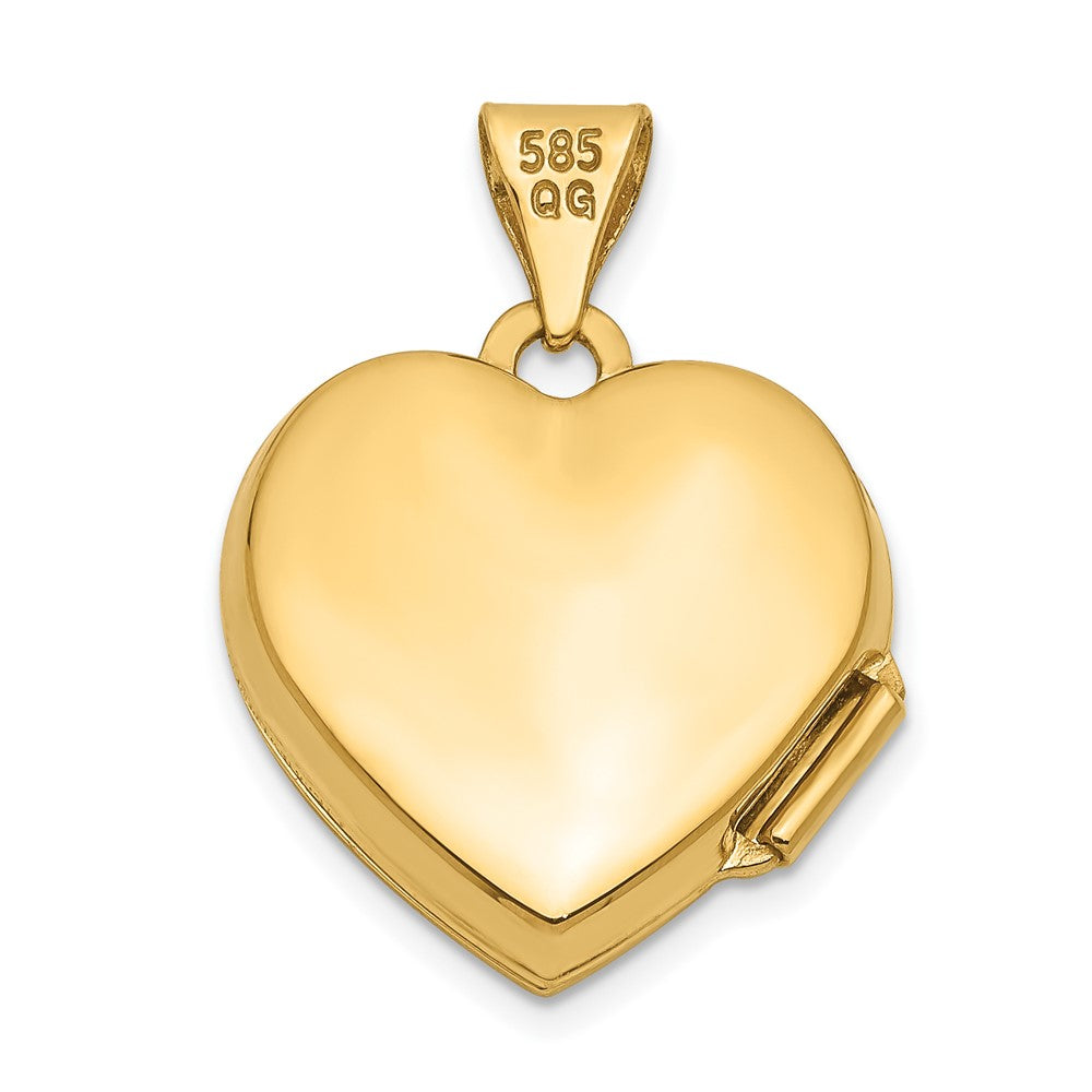 14k Yellow Gold 15.15 mm 14ky Double Heart Locket (0.66 grams)