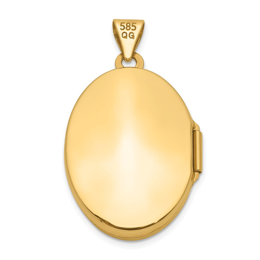 14k Yellow Gold 17 mm Diamond-shaped Design Oval Locket (1.35 grams)