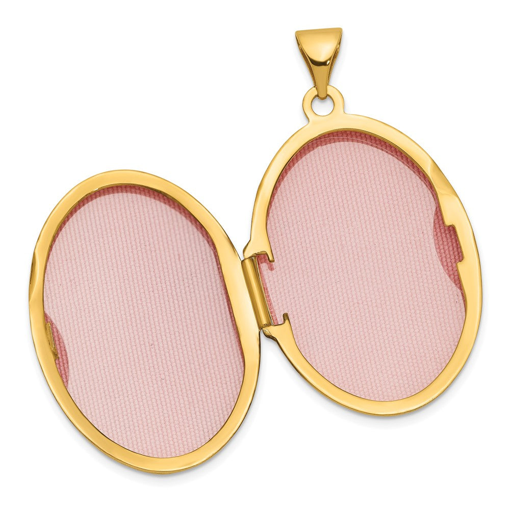 14k Yellow Gold 19.65 mm Scroll Oval Locket (2.14 grams)