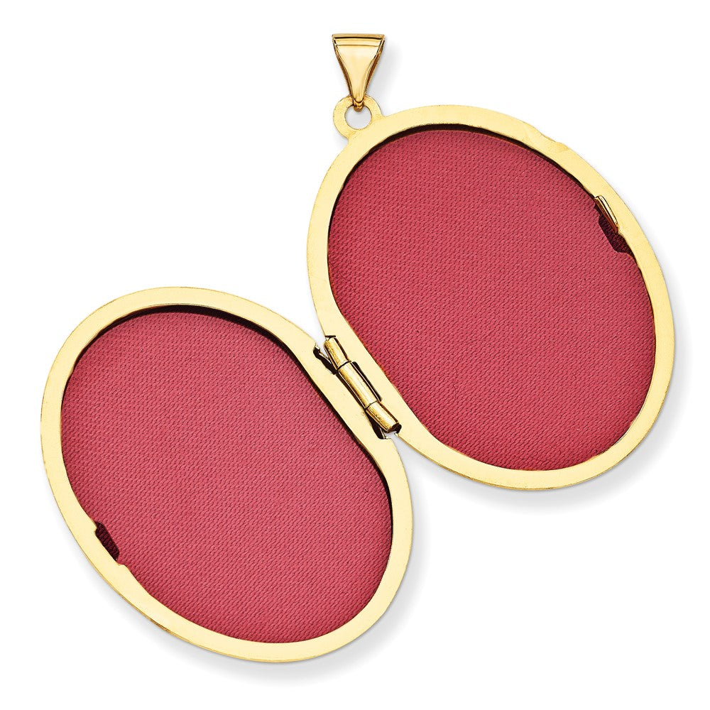 14k Yellow Gold 24.55 mm Oval Flower With Scrolls Locket (3.11 grams)
