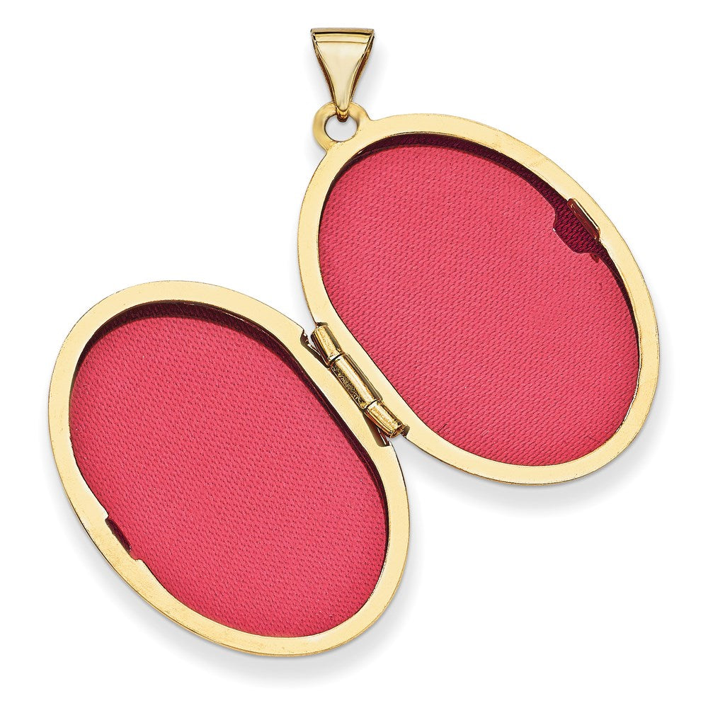 14k Yellow Gold 19.4 mm Oval 1/2 Hand Engraved Locket (2.14 grams)