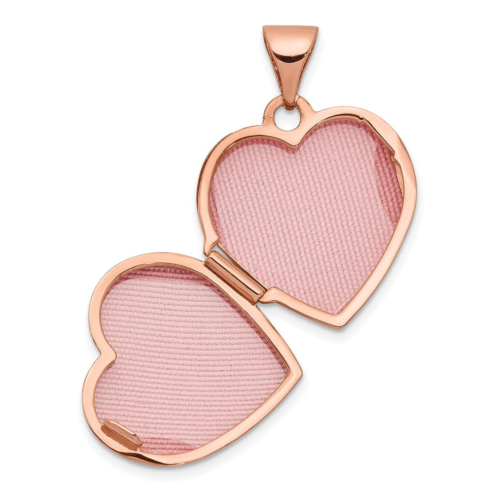 14k Rose Gold 15.5 mm Heart Locket (0.65 grams)