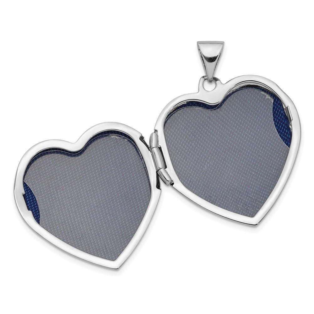14k White Gold 21.66 mm Heart Locket Pendant (1.87 grams)