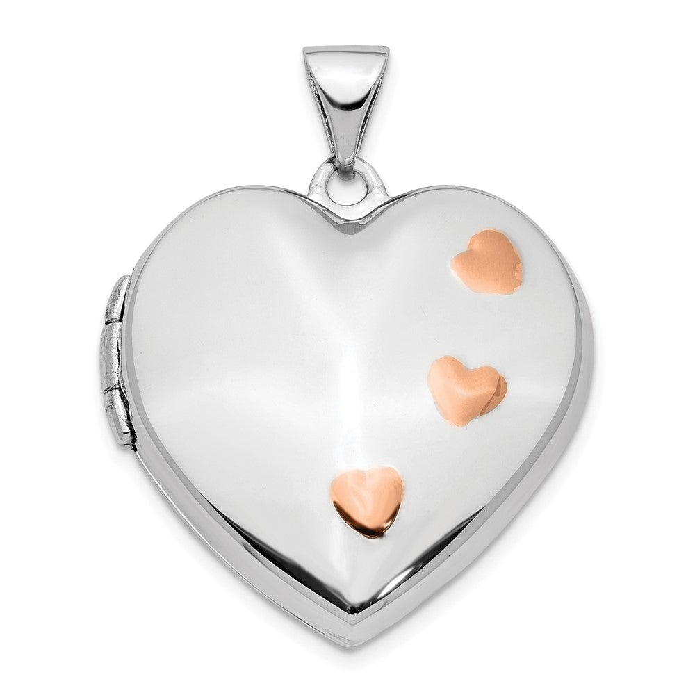 14k White Gold 21.66 mm Heart Locket Pendant (1.87 grams)