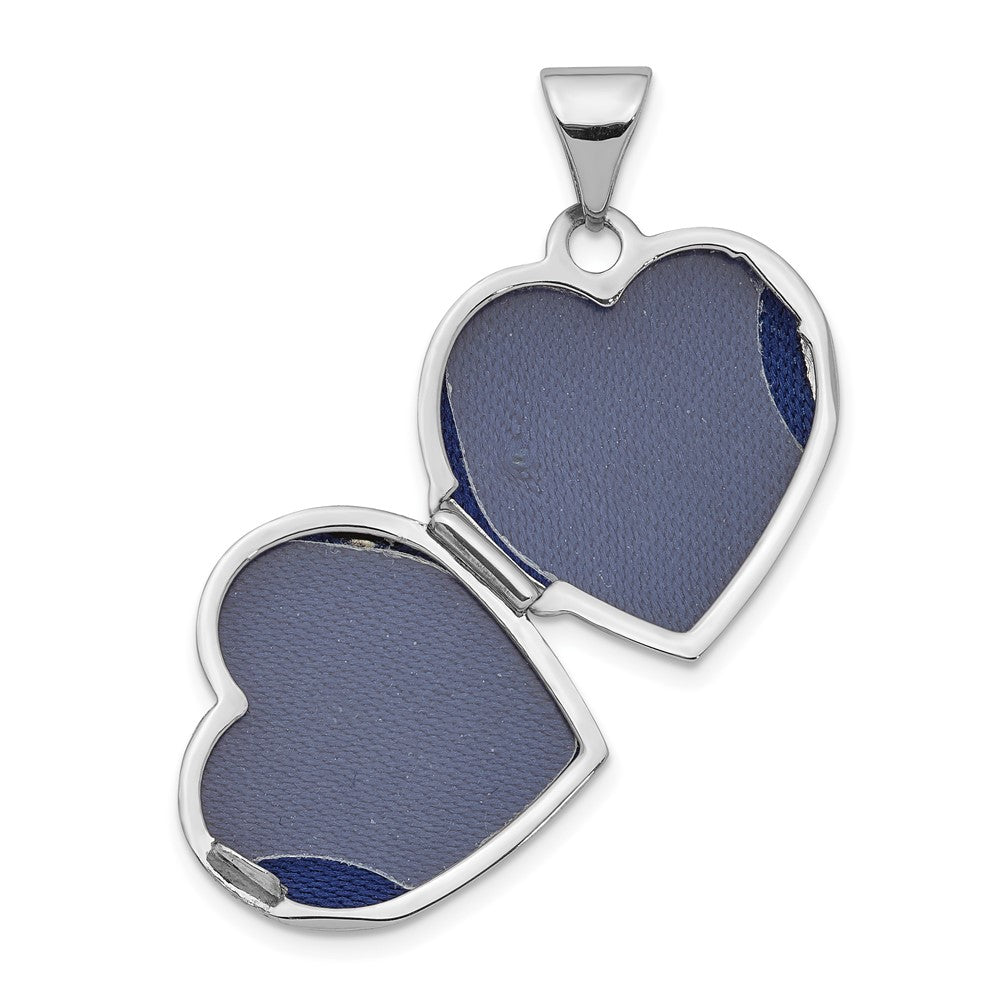 14k White Gold 15.45 mm Floral Heart Locket (1.04 grams)