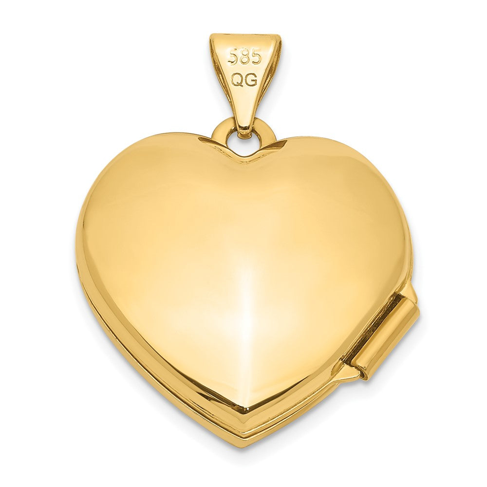 14k Yellow Gold 18.6 mm Double Heart Locket (1.3 grams)