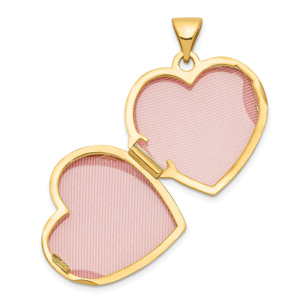 14k Yellow Gold 18.6 mm Double Heart Locket (1.3 grams)