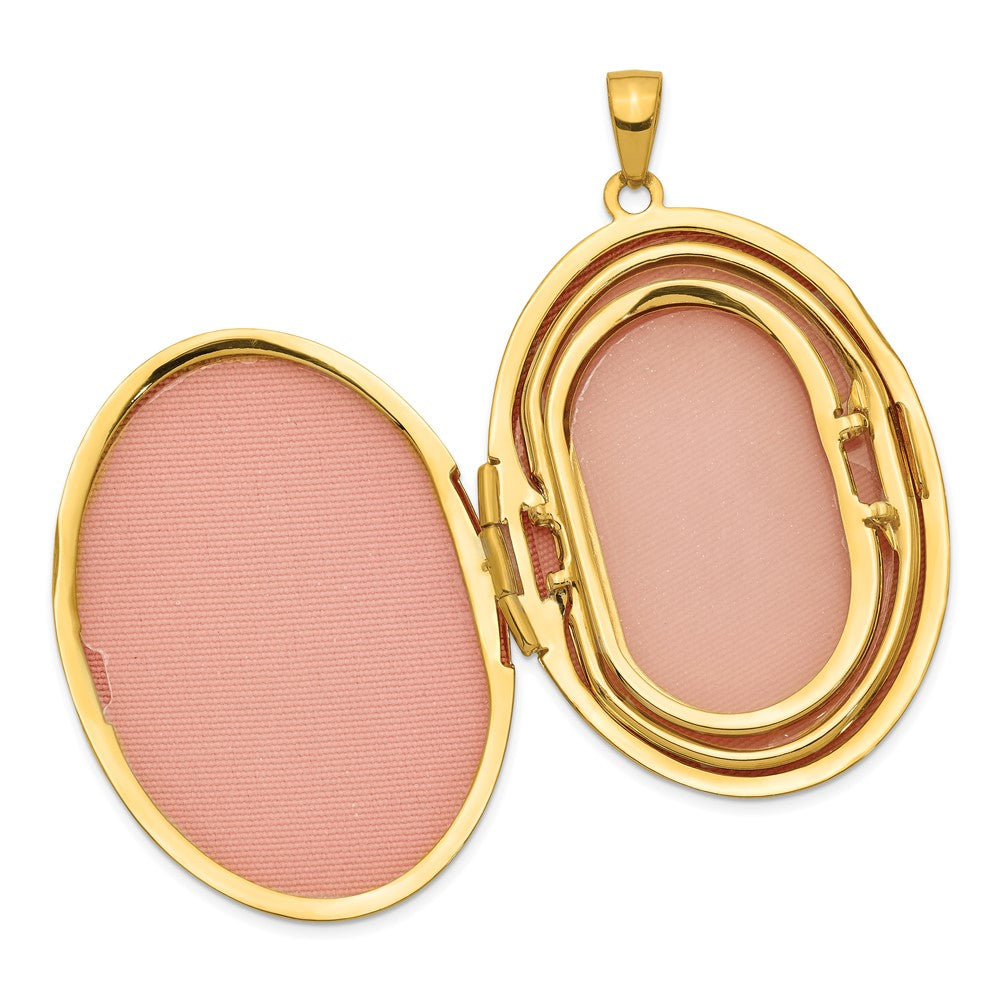14k Yellow Gold 26.9 mm Large Oval Family Locket Pendant (5.75 grams)