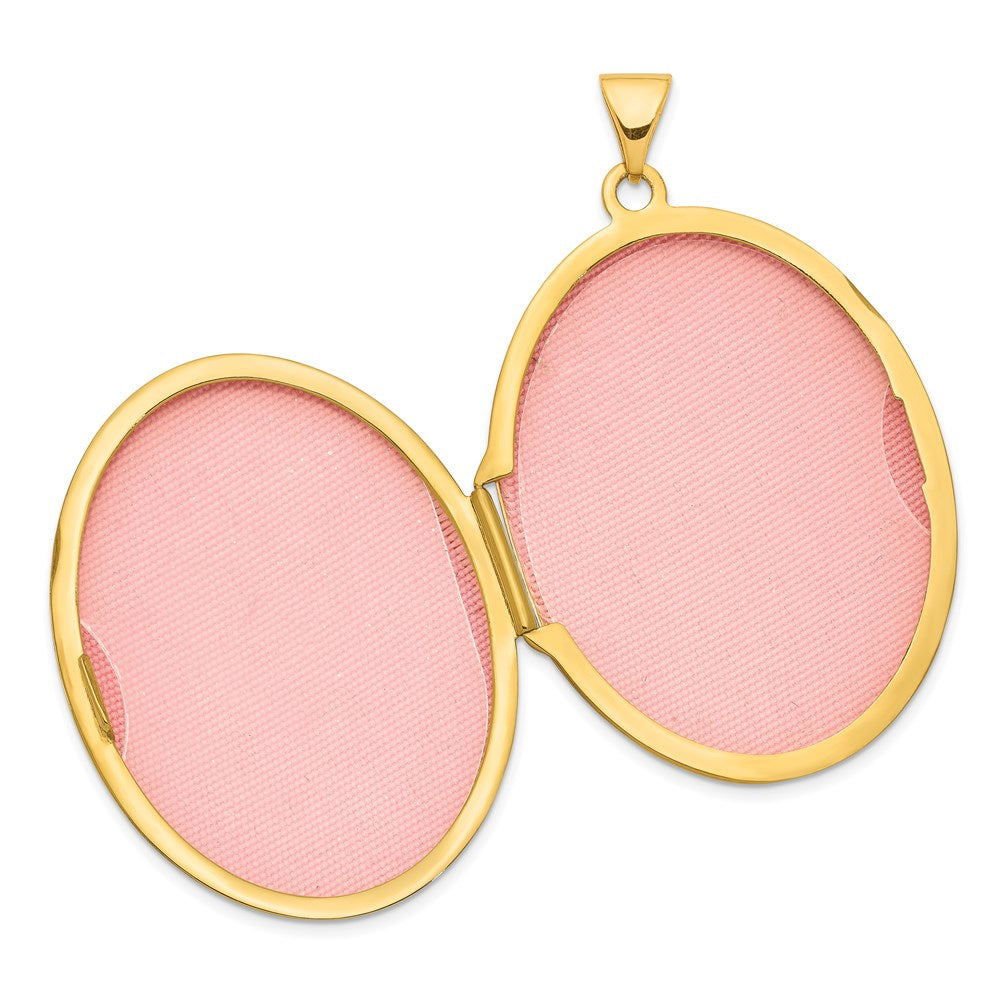 14k Yellow Gold 24.4 mm Floral Oval Locket Pendant (3.82 grams)