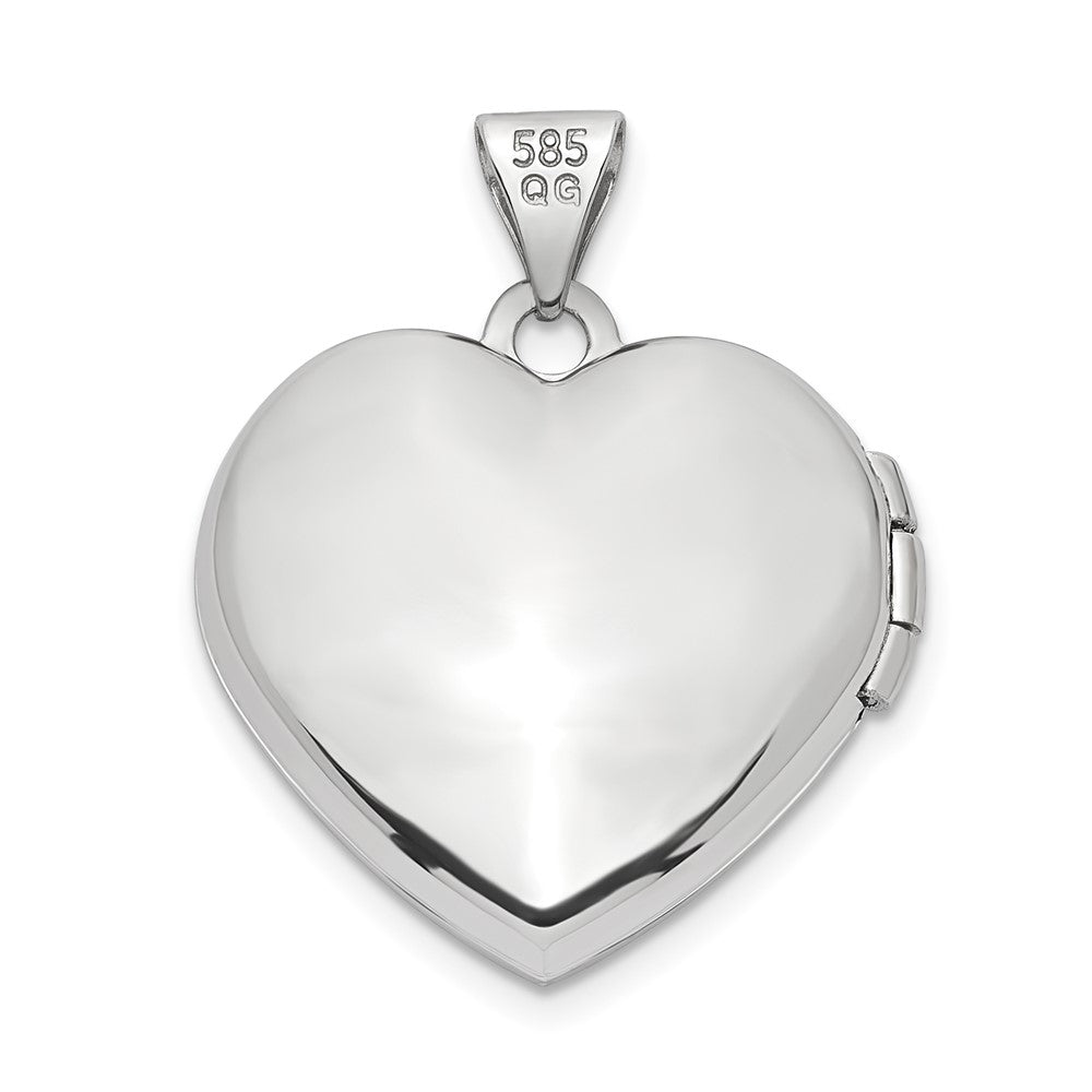 14k White Gold 18.75 mm Heart Locket (1.65 grams)