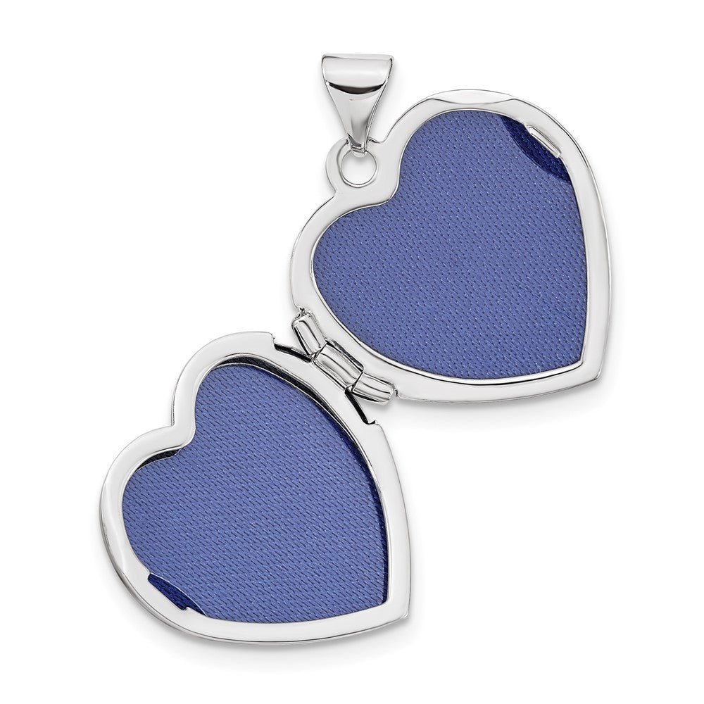 14k White Gold 18.75 mm Heart Locket (1.65 grams)