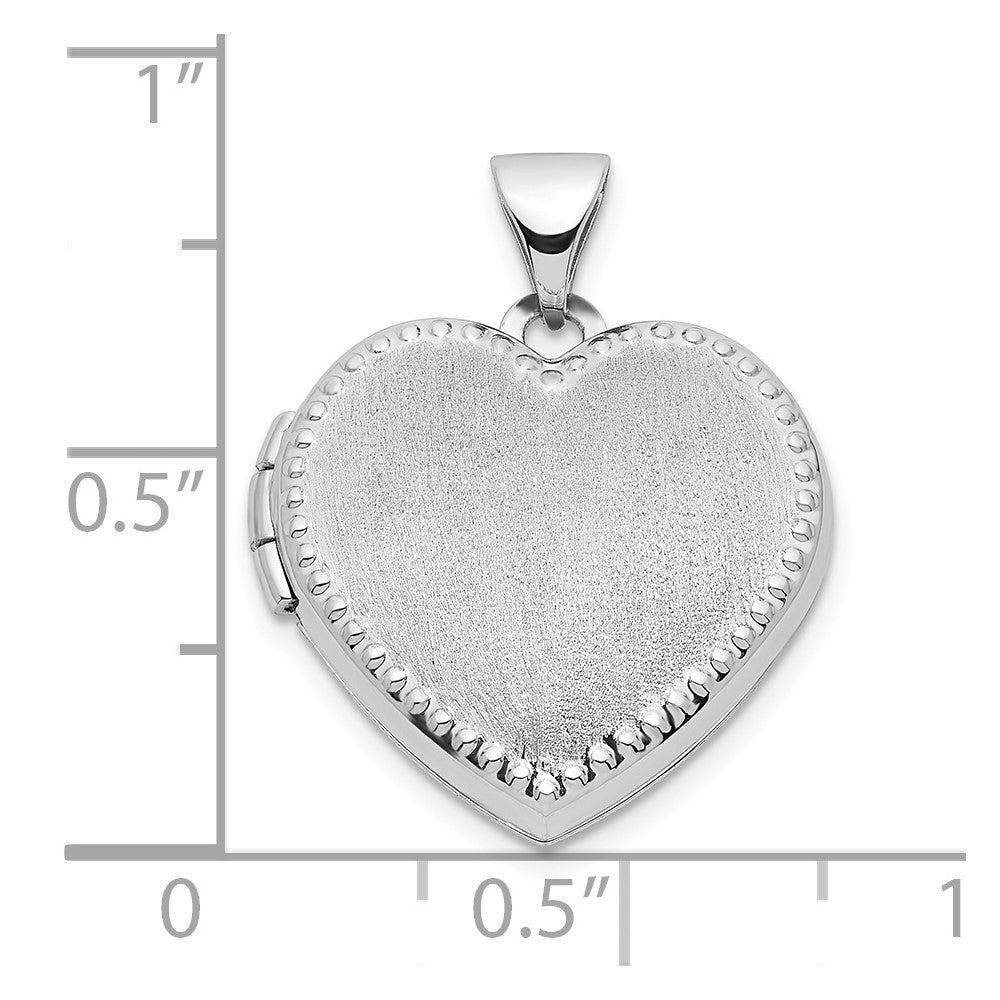 14k White Gold 18.75 mm Heart Locket (1.65 grams)