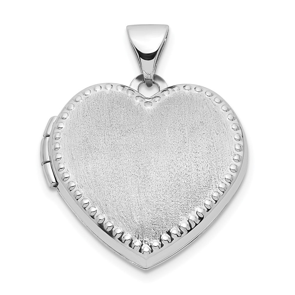 14k White Gold 18.75 mm Heart Locket (1.65 grams)