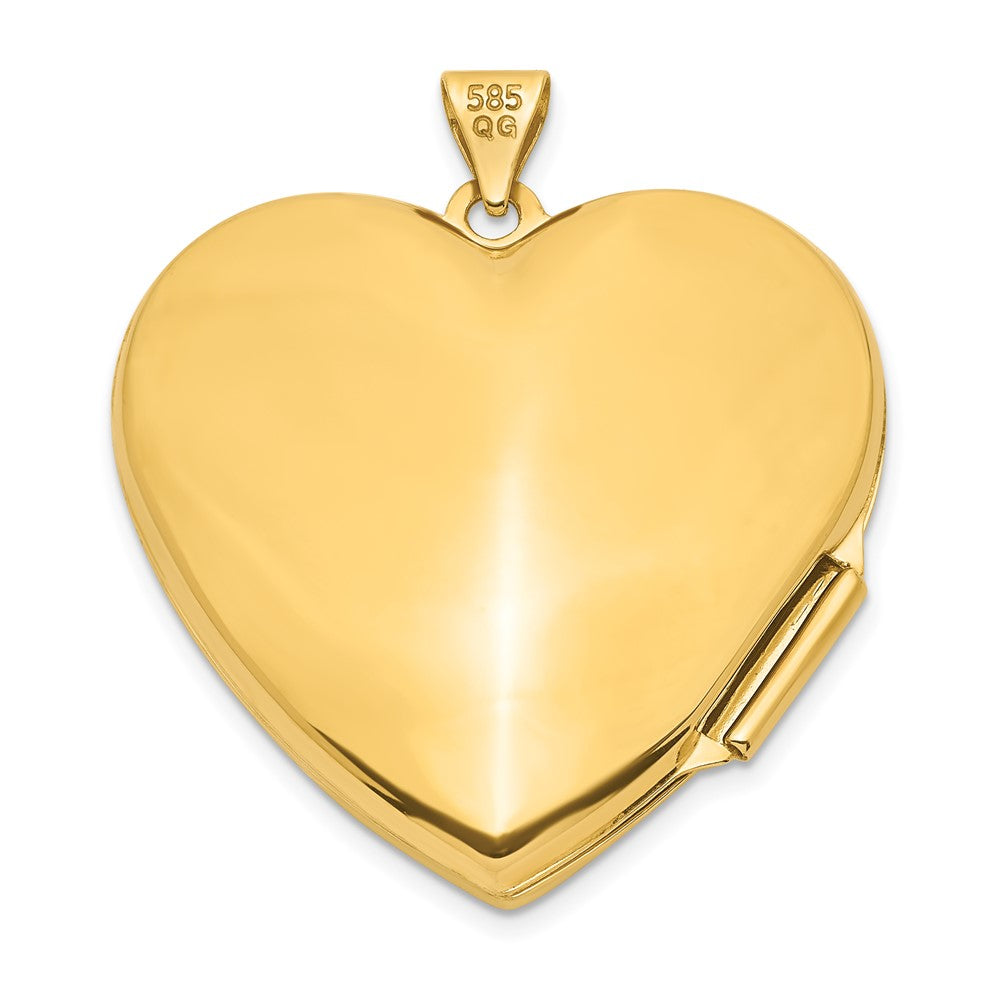 14k Yellow & Rhodium 27.3 mm Heart Locket (2.97 grams)