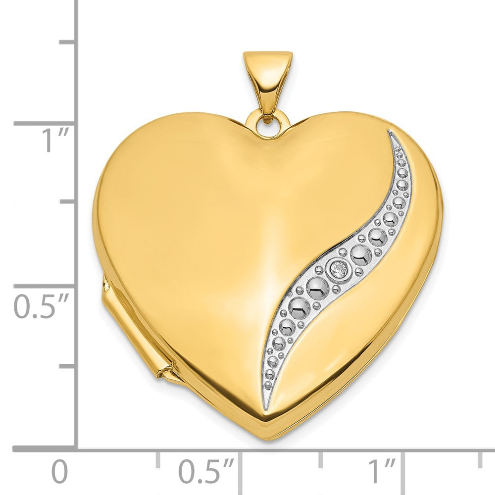 14k Yellow & Rhodium 27.3 mm Heart Locket (2.97 grams)