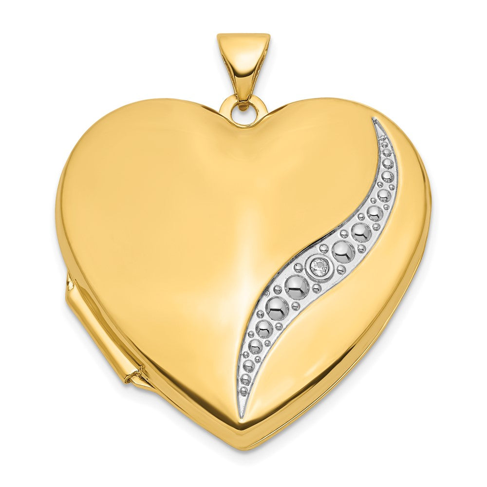 14k Yellow & Rhodium 27.3 mm Heart Locket (2.97 grams)