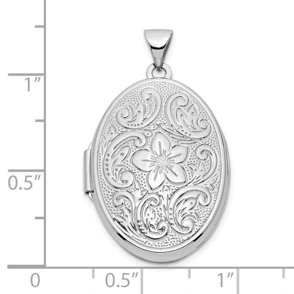 14k White Gold 19.5 mm Oval Locket (2.38 grams)