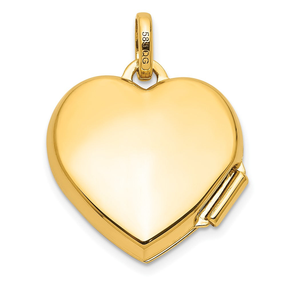 14k Yellow & Rhodium 15.75 mm CHASE THE RAINBOW Heart Locket (1.07 grams)