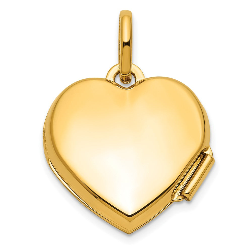 14k Yellow & Rhodium 15.75 mm FOREVER IN MY HEART Heart Locket (1.13 grams)