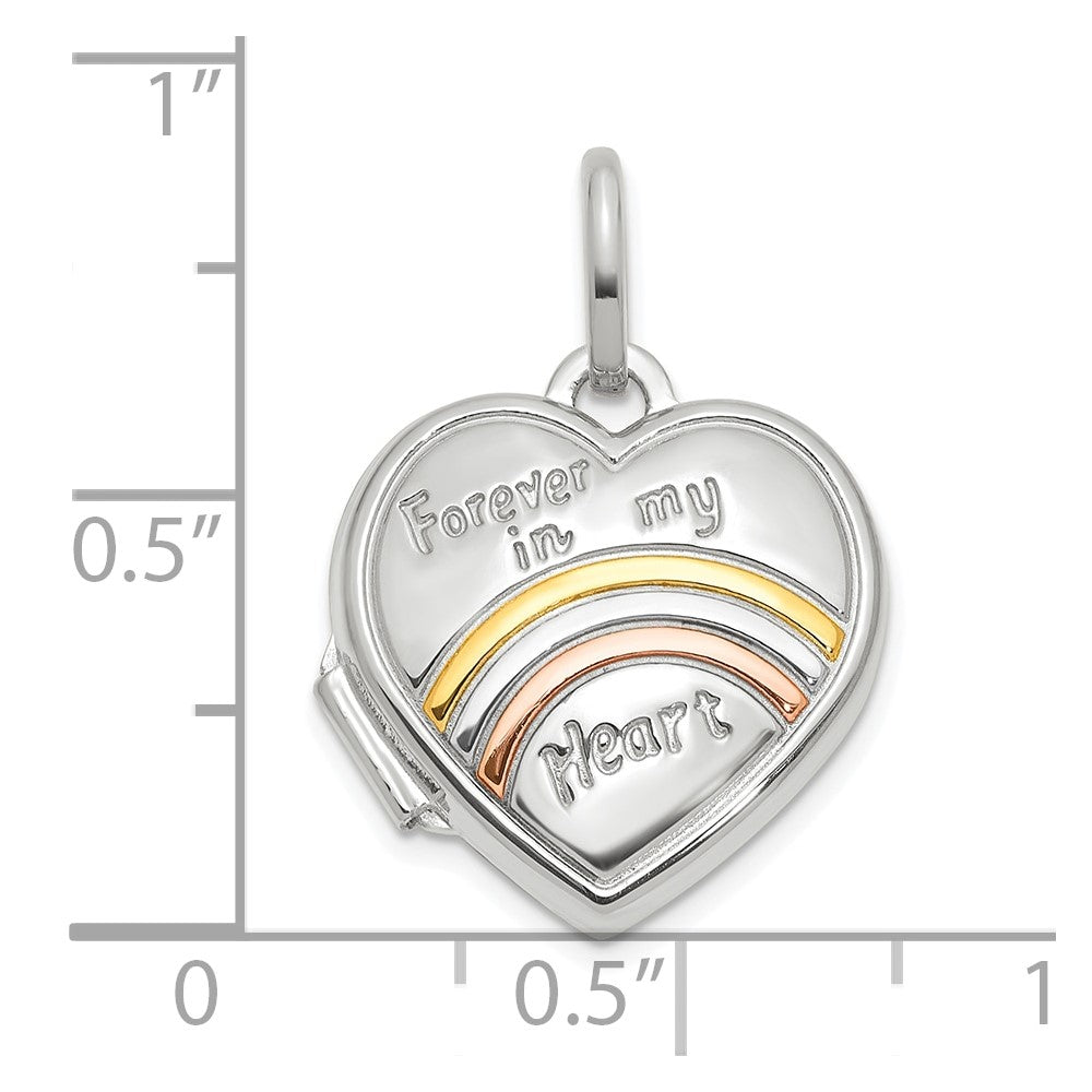 14k White Gold 15.75 mm FOREVER IN MY HEART Heart Locket (1.13 grams)