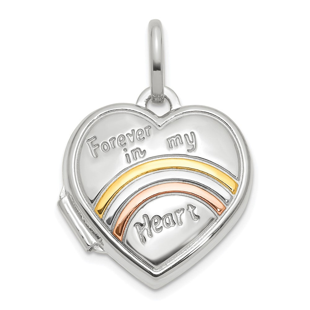 14k White Gold 15.75 mm FOREVER IN MY HEART Heart Locket (1.13 grams)