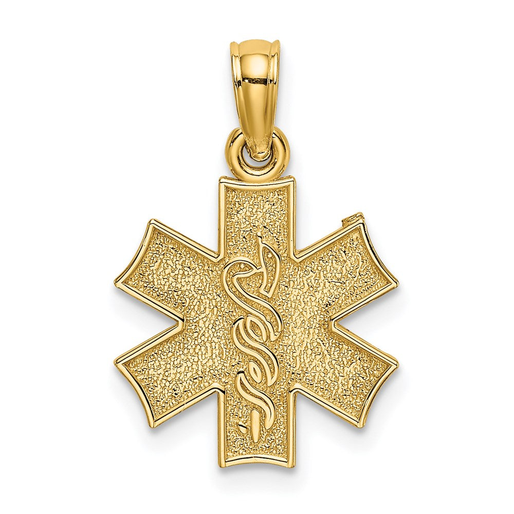 14k Yellow Gold 12.75 mm Medical Jewelry Symbol Charm (0.77 grams)