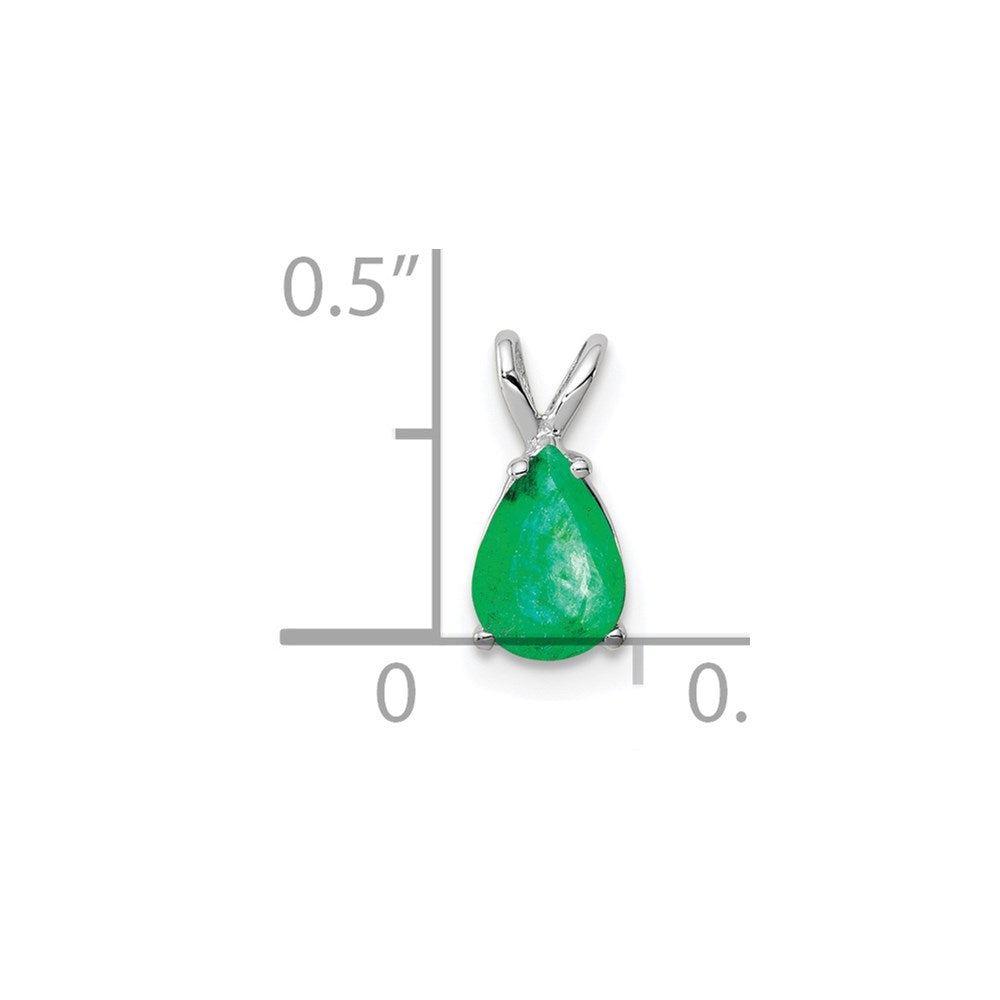 14k White Gold Emerald pendant (0.31 grams)