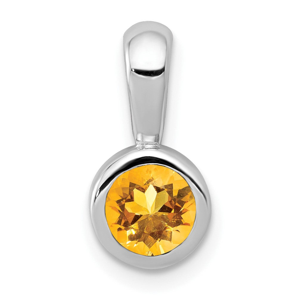 14k White Gold .40 Citrine Pendant (1.25 grams)