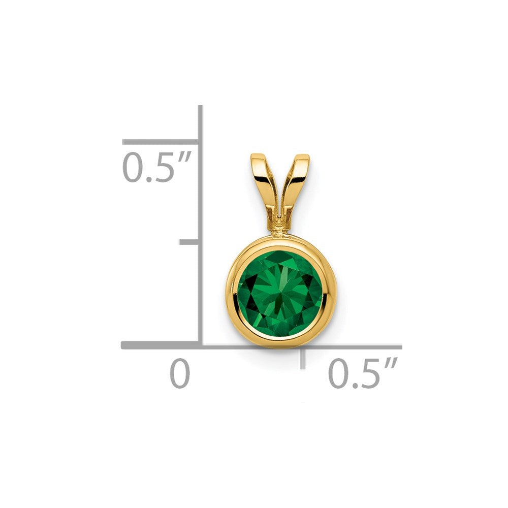 14k 6mm Mount St. Helens bezel pendant (0.38 grams)