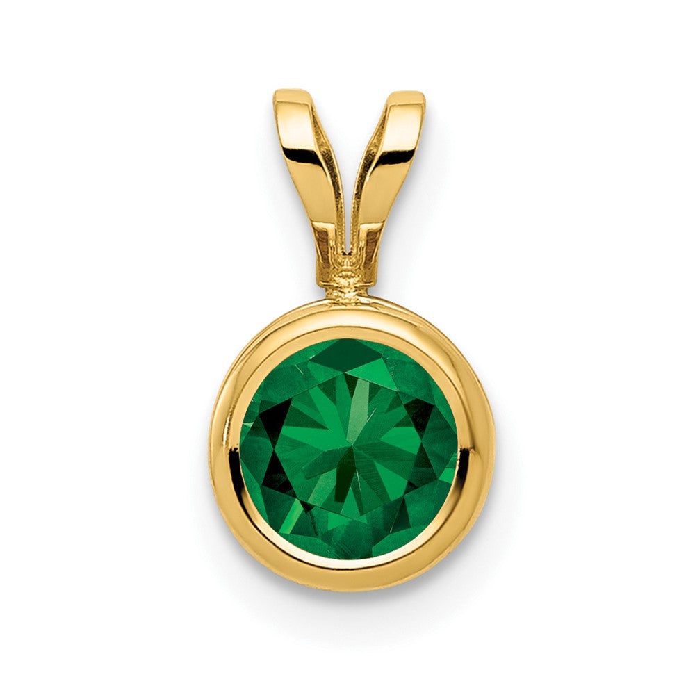 14k 6mm Mount St. Helens bezel pendant (0.38 grams)