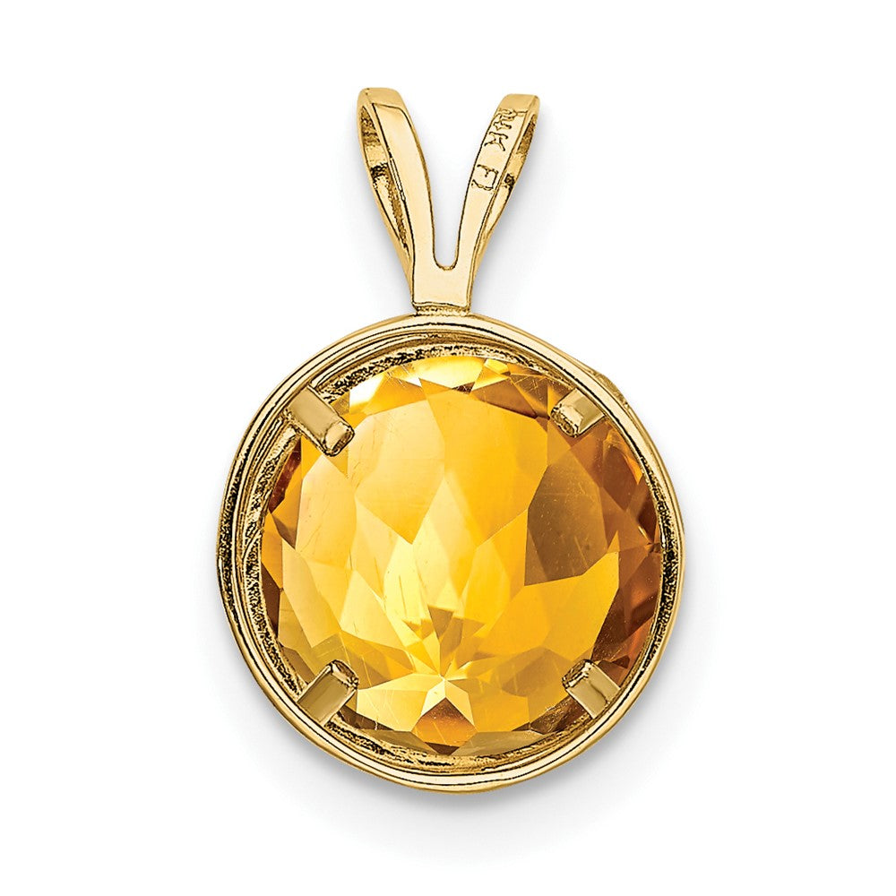14k Citrine bezel pendant (0.52 grams)