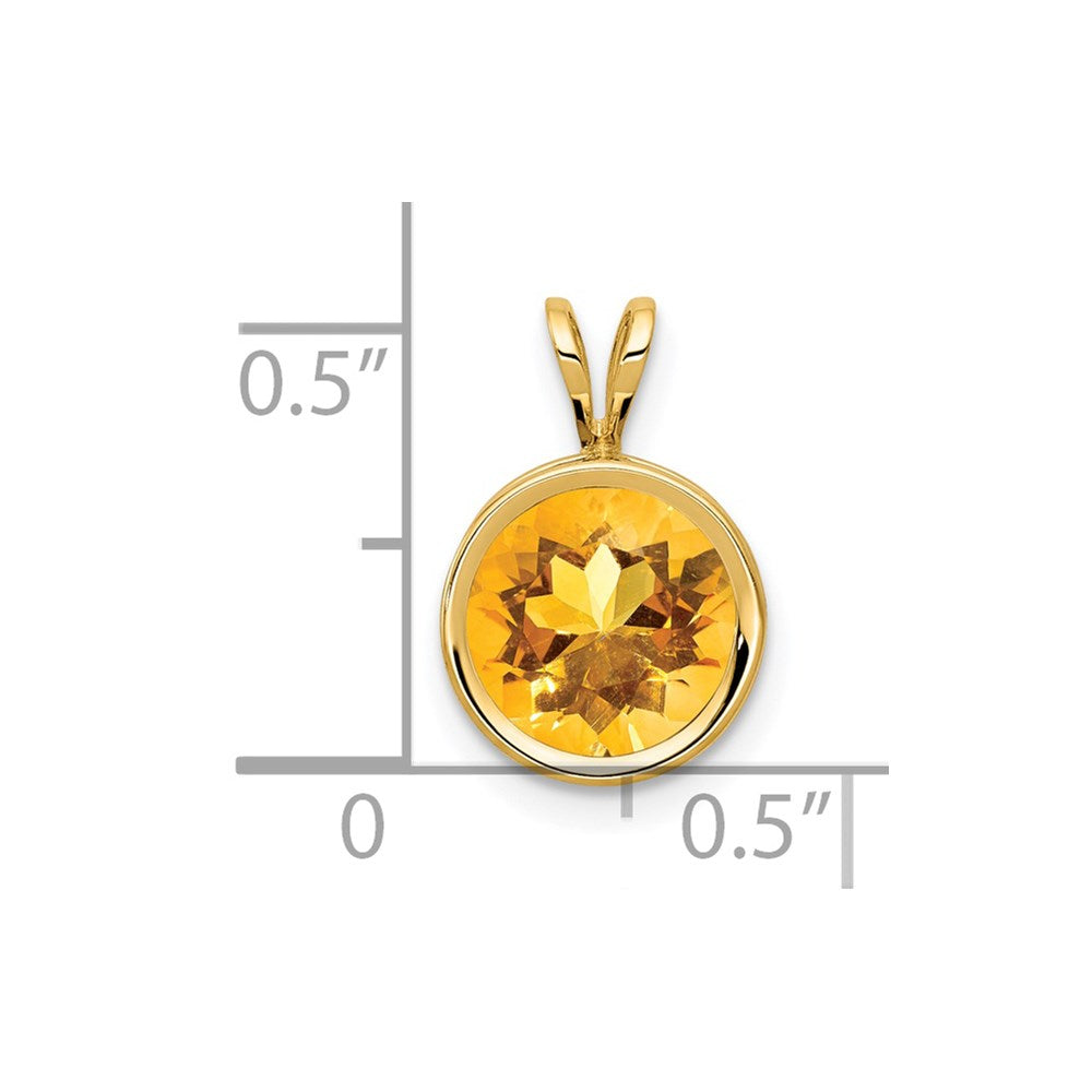 14k Citrine bezel pendant (0.52 grams)