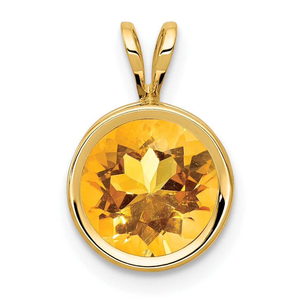 14k Citrine bezel pendant (0.52 grams)