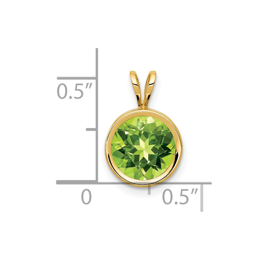 14k 8mm Peridot bezel pendant (0.52 grams)