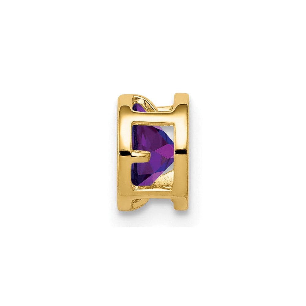 14k 5mm Amethyst Bezel Pendant (0.13 grams)