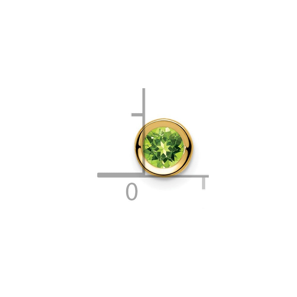 14k 5mm Peridot bezel pendant (0.13 grams)