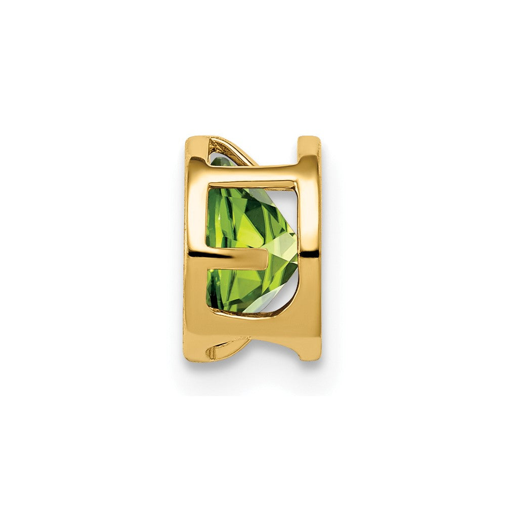 14k 6mm Peridot bezel pendant (0.23 grams)