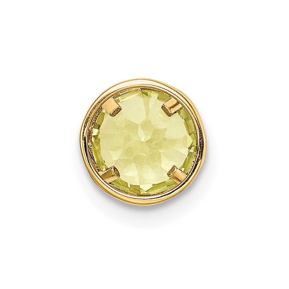 14k 6mm Peridot bezel pendant (0.23 grams)