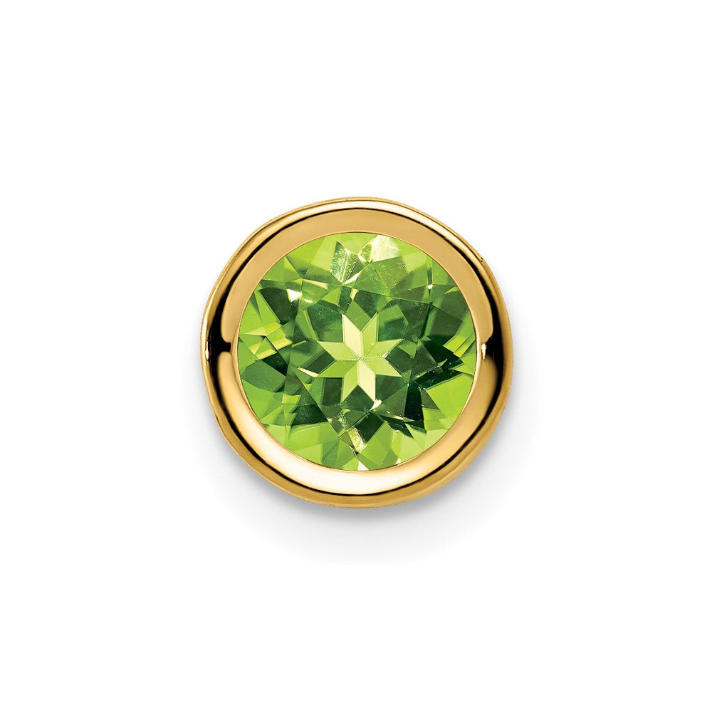 14k 6mm Peridot bezel pendant (0.23 grams)