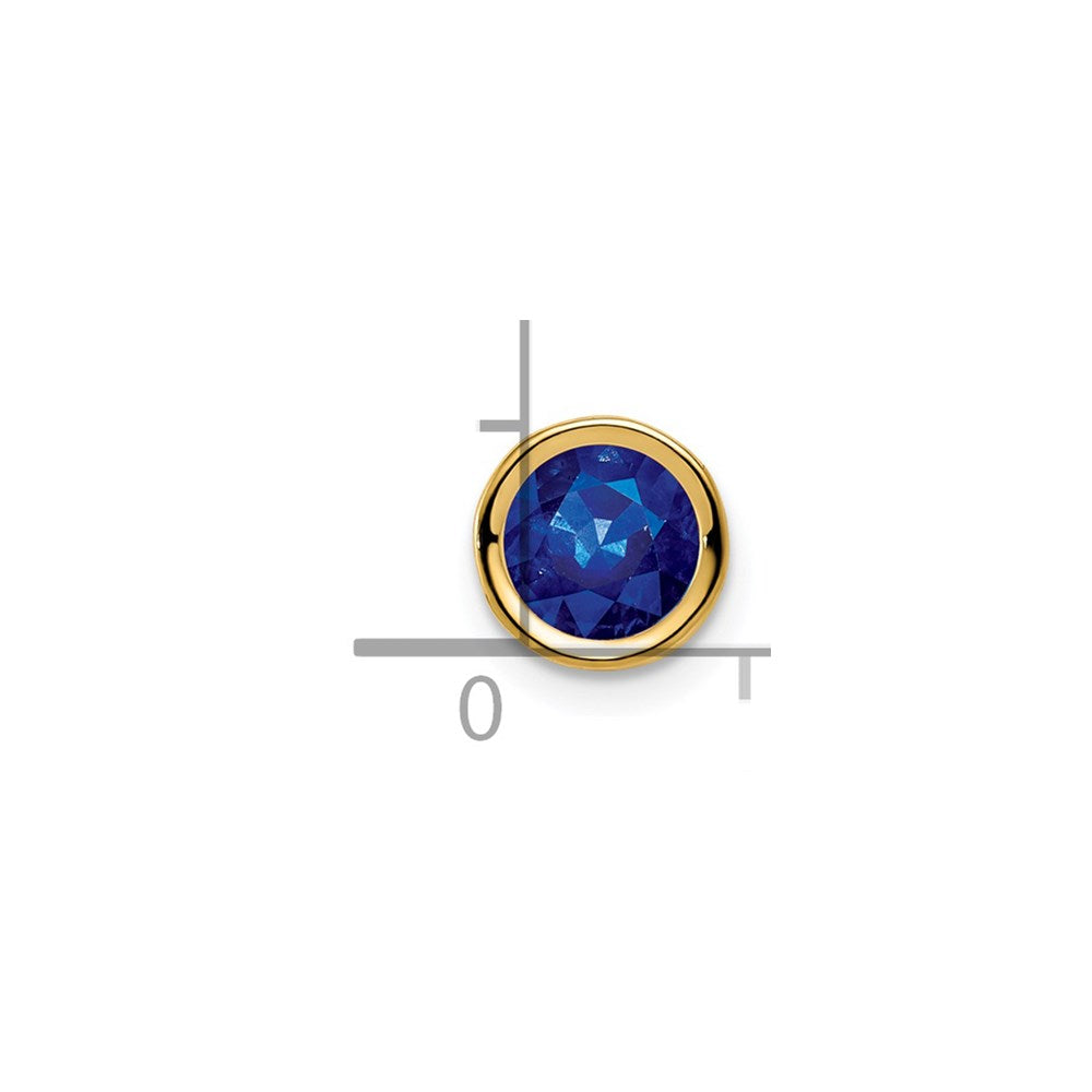 14k 6mm Sapphire bezel pendant (0.23 grams)