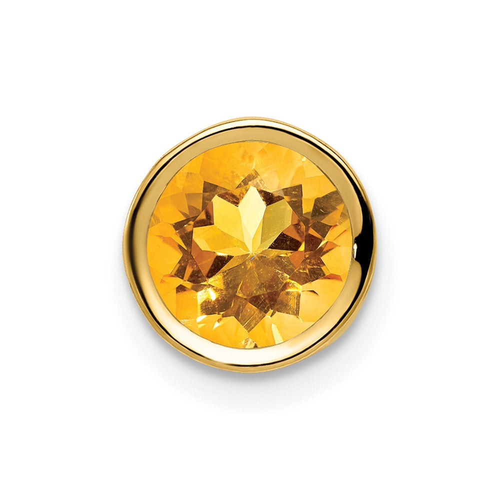14k 7mm Citrine bezel pendant (0.28 grams)