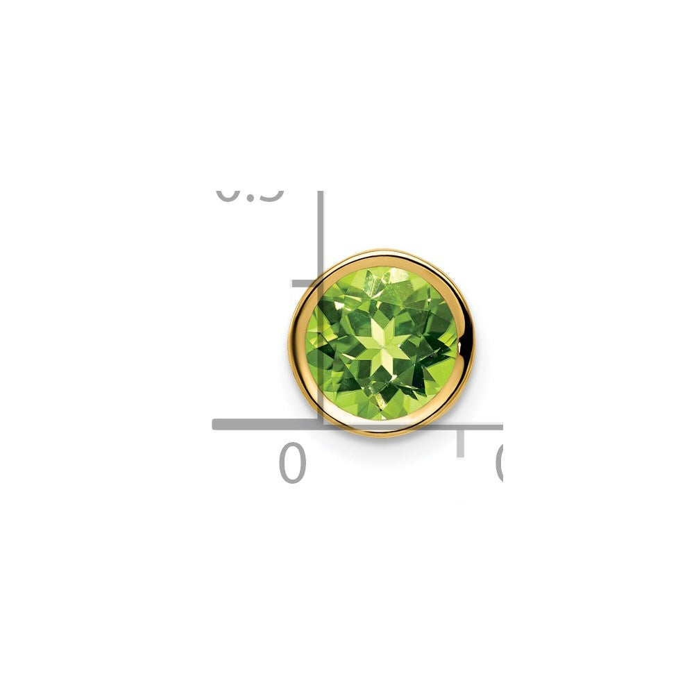 14k 7mm Peridot bezel pendant (0.28 grams)