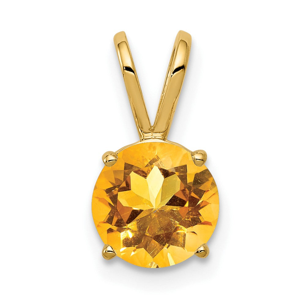 14k 7mm Citrine pendant (0.37 grams)