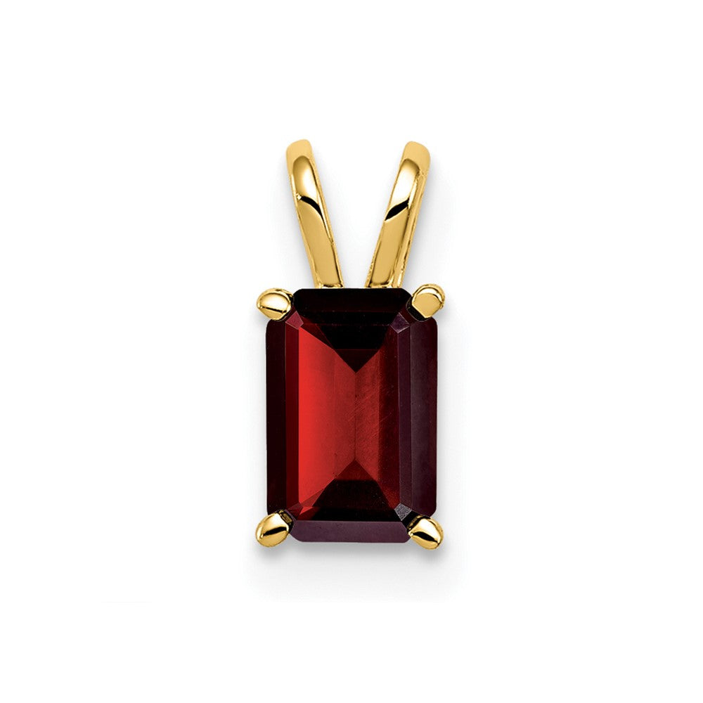 14k 6x4mm Emerald Cut Garnet pendant (0.23 grams)