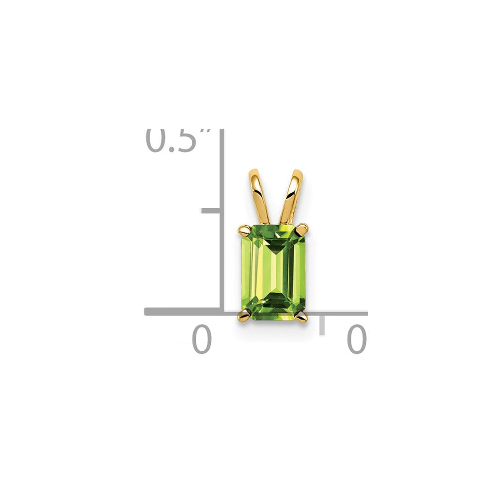14k 6x4mm Emerald Cut Peridot pendant (0.23 grams)