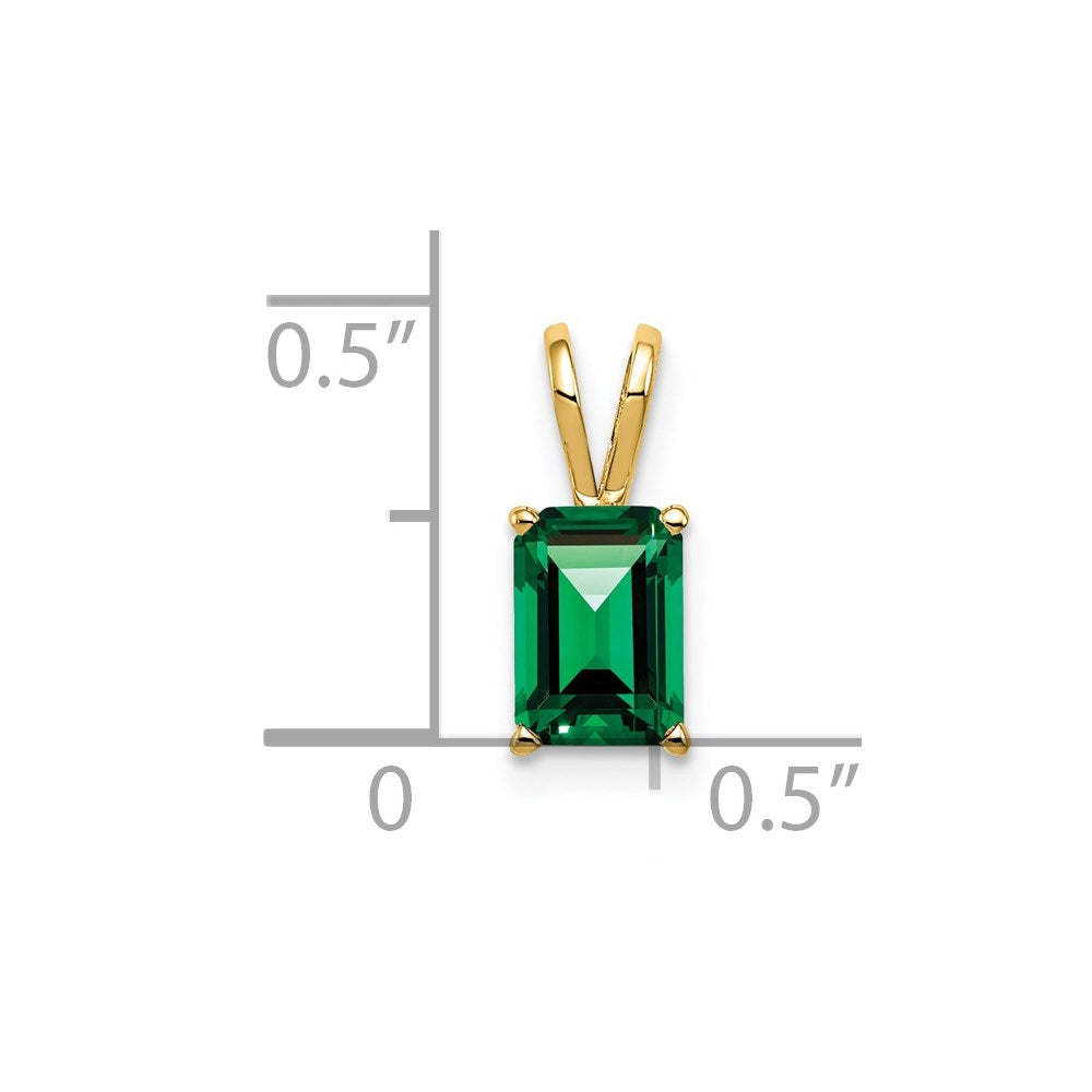 14k 7x5mm Emerald Cut Mount St. Helens pendant (0.36 grams)