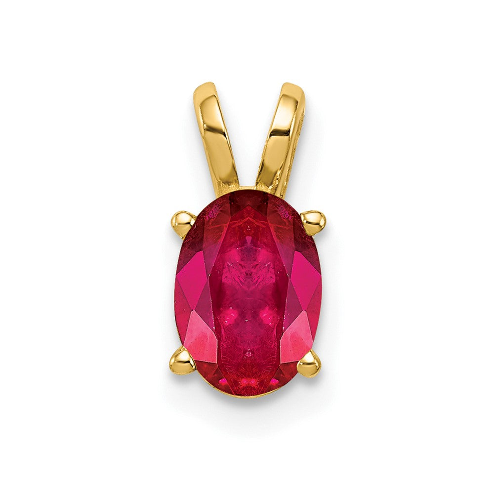 14k 7x5mm Oval Ruby pendant (0.33 grams)