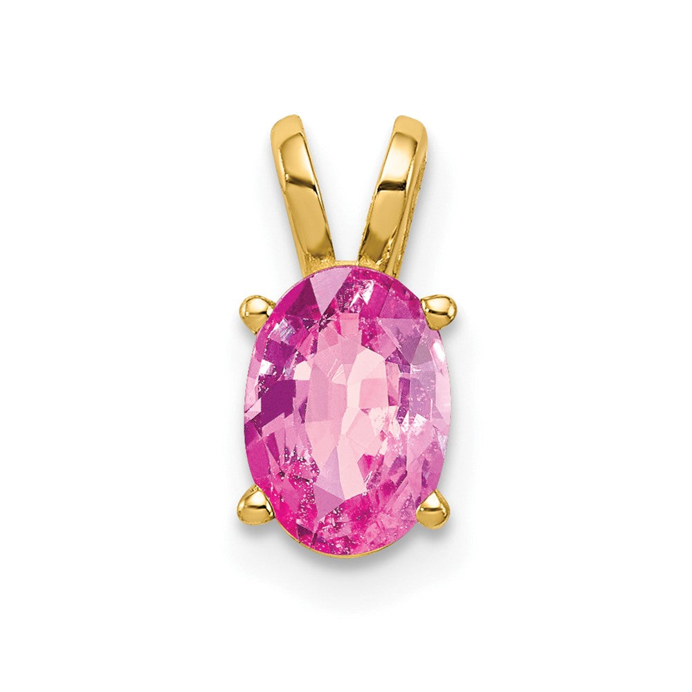 14k 7x5mm Oval Pink Sapphire pendant (0.33 grams)