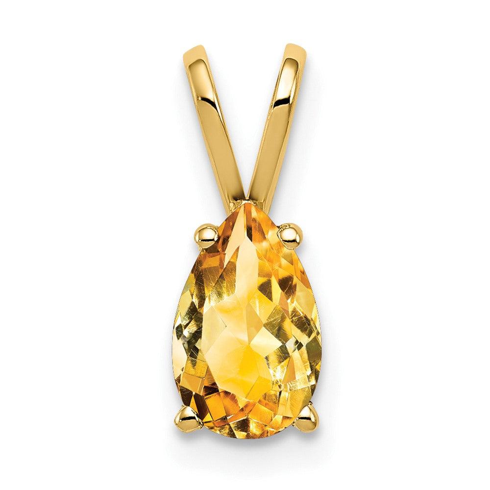 14k 8x5mm Pear Citrine pendant (0.36 grams)