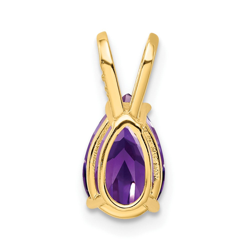 14k 9x6mm Pear Amethyst pendant (0.36 grams)